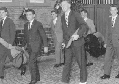 Selbst mit Gipsfuss für den Verein unterwegs. Am 10.06.1960 anlässlich des 40jährigen Jubiläums der FFW Wiebelsbach