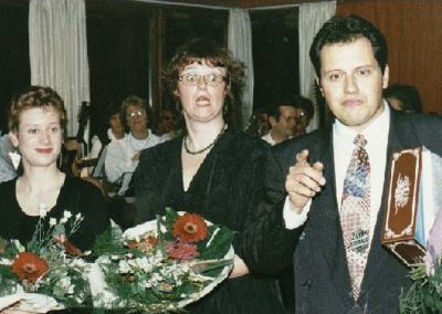11 Sabine Geis, Birgit Kayser und André Keller am 28.10.1995